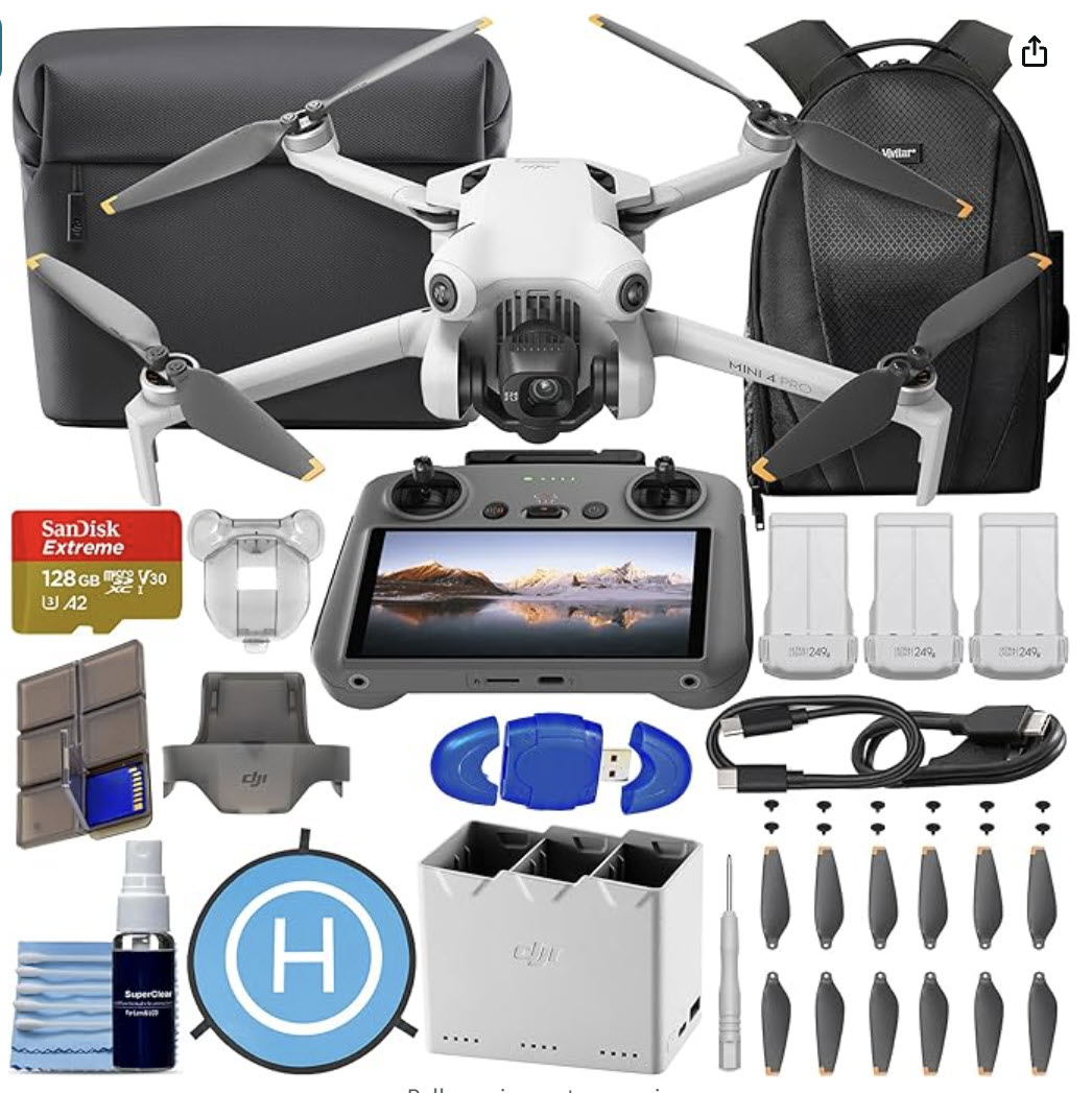 DJI Mini 4 Pro Fly More Combo with DJI RC 2 (Screen Remote Controller ...